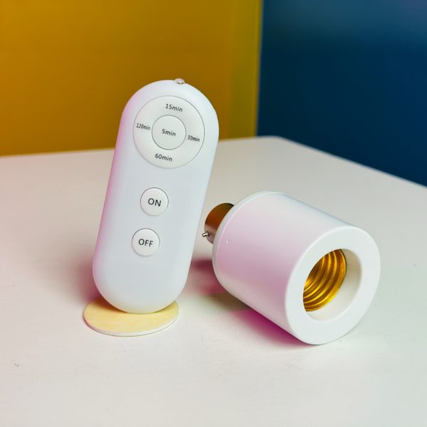 B22 to E27 LED Lamp Holder with Wireless Remote & Timer ( Smart Light )
